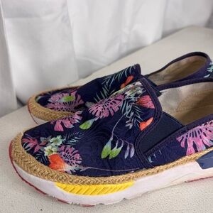 Tropical Floral Espadrille Slip-Ons